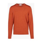 Calvin Klein Herr Lana Stickad Rund Hals Sweatshirt Orange, Herr