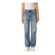 Replay Avslappnad Straight Fit Jeans Blue, Dam