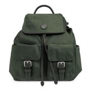 Tory Burch Grön Nylon Ryggsäck med Flap Stängning Green, Dam