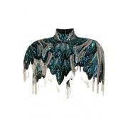 Amen Fringe Cape - Crop Design Blue, Dam