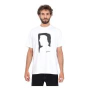 Karl Lagerfeld Porträtttryck Vit T-shirt White, Herr