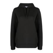 Calvin Klein Minimalistiskt Logo Scuba Hoodie för Kvinnor Black, Dam