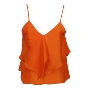 PINKO Sleeveless Tops Orange, Dam