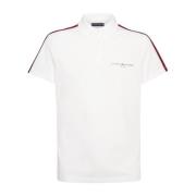 Tommy Hilfiger Herr Polo med Randiga Axlar White, Herr