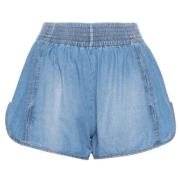 Ermanno Scervino Ljusblå Chambray Mini Shorts Blue, Dam