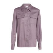 Calvin Klein Tencel Fickskjorta för Kvinnor Purple, Dam