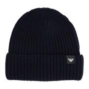 Emporio Armani Enkel Logo Beanie Mössa Blue, Herr