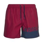 Emporio Armani Röda Logga Badshorts Red, Herr