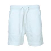 Moschino Mäns Logo Banded Shorts White, Herr