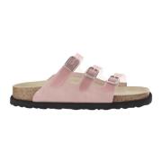 Birkenstock Rosa Chintzrose Sandaler med Mockakant Pink, Dam