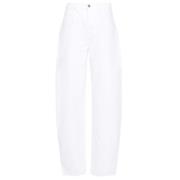 3X1 Vita Bomull Tapered Denim Jeans White, Dam