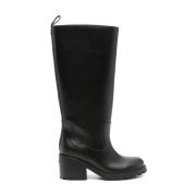 Bally Svarta Läder Ankelboots Black, Dam