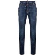 Dsquared2 Blå Denim Byxor Slim Fit Blue, Herr