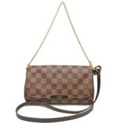 Louis Vuitton Vintage Pre-owned Tyg axelremsvskor Brown, Dam