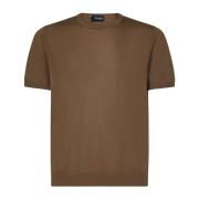 Drumohr Kortärmad Crew Neck T-shirt Brown, Herr