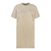 Burberry Riddar Motiv Jersey Klänning Beige, Dam