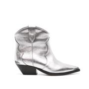 Isabel Marant Silver Metallic Läder Ankelstövlar Gray, Dam