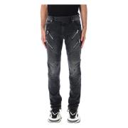 Balmain Slitna Slim Fit Denim Jeans Black, Herr