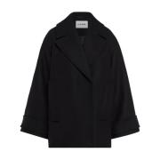 IVY OAK Oversized Svart Kappa med Fickor Black, Dam