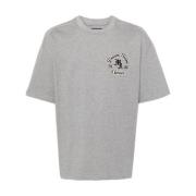 Amiri Grå Bomull T-shirt med Flocked Logo Gray, Herr