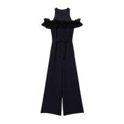 Actitude Svart Jumpsuit med Tulle Volang Black, Dam