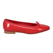 L'arianna Röda Ballerina Flats Handgjorda i Italien Red, Dam