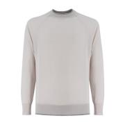 Eleventy Fin Garn Crew-Neck Sweater Beige, Herr