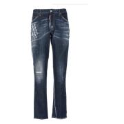 Dsquared2 Blå Ripped Bomulls Jeans Blue, Herr