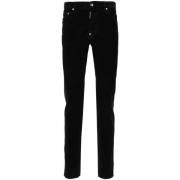 Dsquared2 Svarta Corduroy Slim Fit Byxor Black, Herr