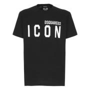 Dsquared2 Svart T-shirt med Logo Print Black, Herr