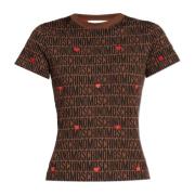 Moschino T-shirt med logotyp Brown, Dam