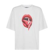 Fiorucci Grafisk Muntryck Vit T-shirt White, Herr