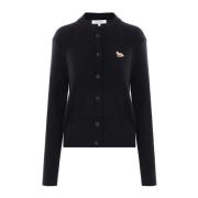 Maison Kitsuné Svart Stickat Aw24 Dammode Black, Dam