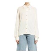 TotêMe Cashmere Raglan Ärmstickad Skjorta White, Dam