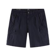 Murphy&Nye Blå Cargo Shorts Bermuda Casual Blue, Herr