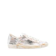 Philippe Model Metallic Finish Sneakers med Distressed Detaljer Gray, ...