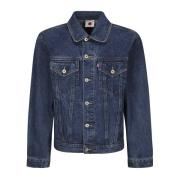 Icecream Denim Trucker Jacket med Running Dog Blue, Herr