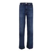 7 For All Mankind Blå Flare Jeans Modern Dojo Blue, Dam