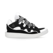 Lanvin Svarta Lädersneakers med Logodetalj Black, Dam