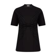 Nina Ricci T-shirt med prickig rosett Black, Dam