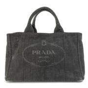 Prada Vintage Pre-owned Canvas totevskor Black, Dam