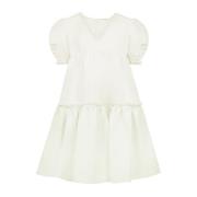 Nina Ricci Taffeta Babydoll Klänning Naturlig Stil White, Dam