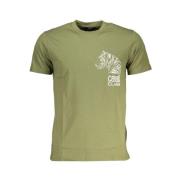 Cavalli Class Grön Bomull Crew Neck T-Shirt Green, Herr