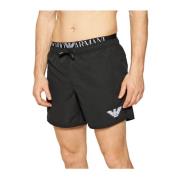 Emporio Armani Dubbel Bälte Badshorts - Svart Black, Herr