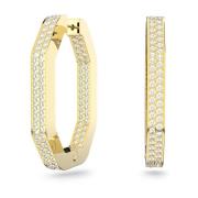 Swarovski Dextera Pavé Hoop Örhängen Vit Guld Yellow, Dam