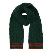 Gallo Grön Aran-stickad ullsjal Green, Unisex