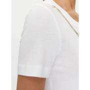 Guess Vit Bomullsblandad T-shirt med Avtagbara Kedjor White, Dam