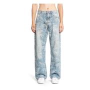 Palm Angels Indigo Blue Löst Passform Denim Jeans Blue, Herr