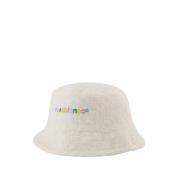 Casablanca Off-White Bomull Bucket Hat White, Dam