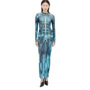 Jean Paul Gaultier Mesh Maxi Klänning Fashion Fiction Kollektion Blue,...